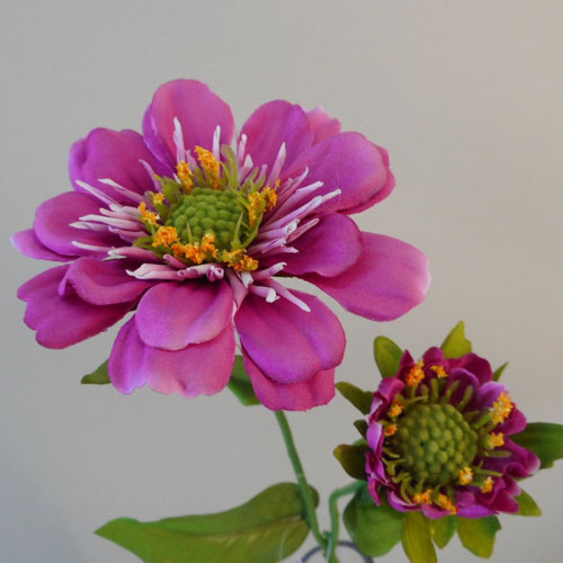 Zinnia and Bud Mauve Pink 43.5cm Artificial Flowers